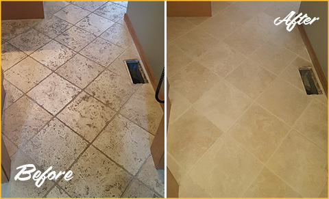 A Professional Grout Cleaning Job in Orlando FL Gave This Kitchen Floor an  Improved New Look