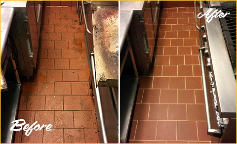 A Professional Grout Cleaning Job in Orlando FL Gave This Kitchen Floor an  Improved New Look