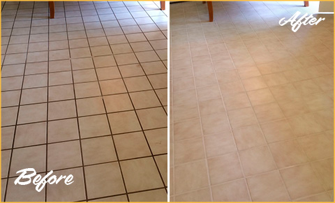 A Professional Grout Cleaning Job in Orlando FL Gave This Kitchen Floor an  Improved New Look