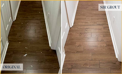 Floor Before and After Our Professional Hard Surface Restoration Services in Maitland, FL