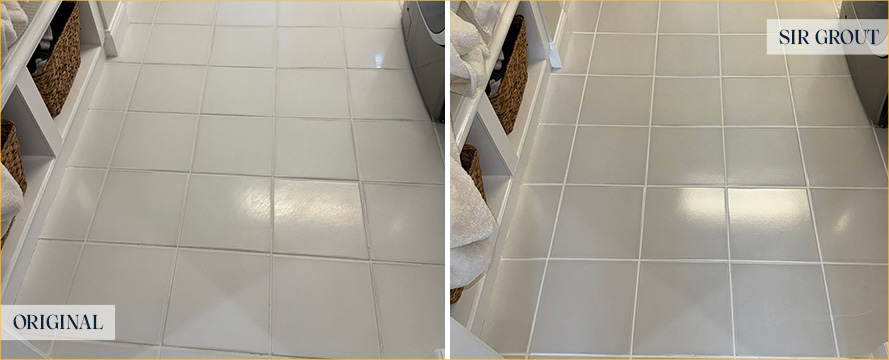 Floor Before and After a Superb Grout Sealing in Orlando, FL