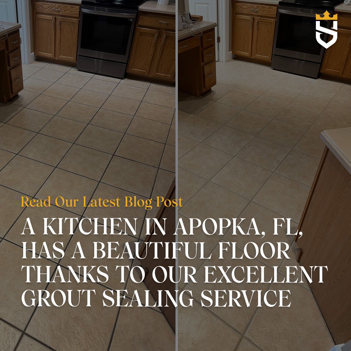 A Kitchen in Apopka, FL, Has a Beautiful Floor Thanks to Our Excellent Grout Sealing Service