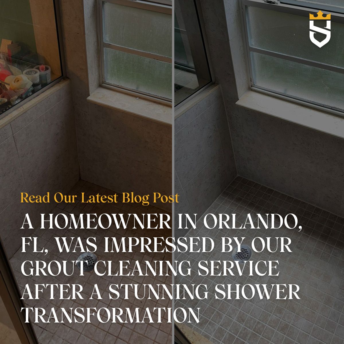 A Homeowner in Orlando, FL, Was Impressed by Our Grout Cleaning Service After a Stunning Shower Transformation